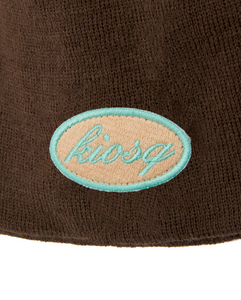 »script« skull beanie - brown