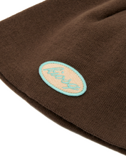 Load image into Gallery viewer, »script« skull beanie - brown
