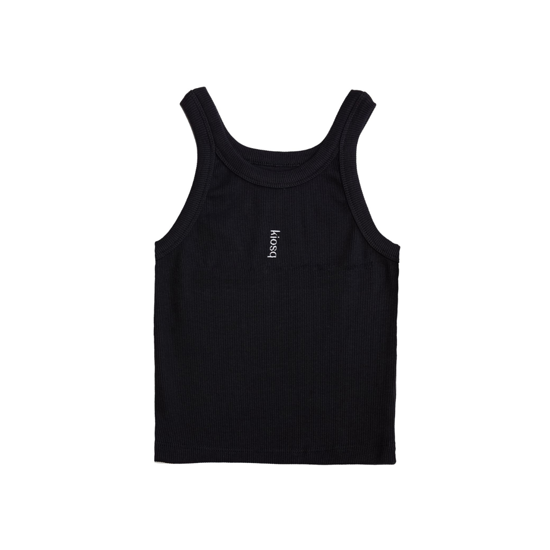 »céleste« ribbed wmns crop top - black/white