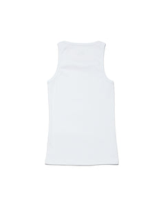 »césar« ribbed tank top - white/white