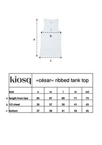 »césar« ribbed tank top - white/white