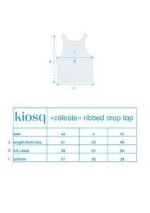 »céleste« ribbed wmns crop top - black/white